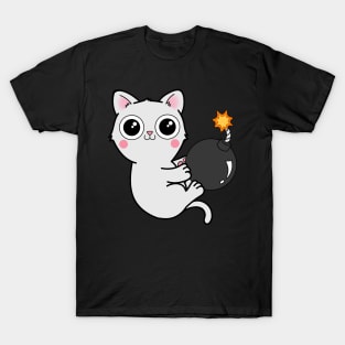 Kitty With a Ball of YaaAAAAA!!! - Explosives Expert Cat Playing with Bomb T-Shirt